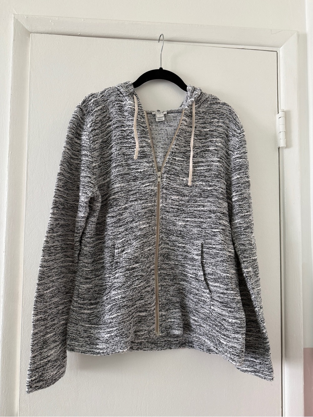 J.Crew Marled Zip Up Hoodie Sweater Women’s Size L Cotton Blend